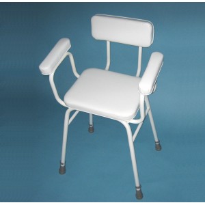 Wren Perching Stool with Padded Arms & Padded Backrest